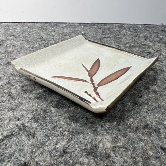 VTG Otagiri Japanese Bamboo Small Square Sushi Trinket Dish 4.75" Japan - Picture 11 of 13